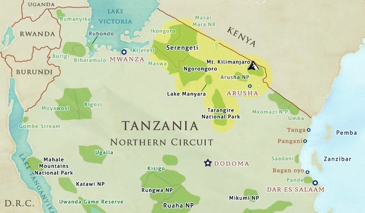 northern safari circuit map