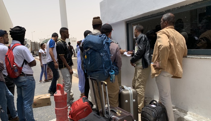 Get your passport stamped out in Guerguerat Border. Crossing Borders Dakhla to Mauritania. While In Africa