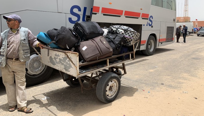 Porter takes all the luggages if your ticket is all the way to either Nouadhibou or Nouakchott. . Crossing Borders Dakhla to Mauritania. While In Africa